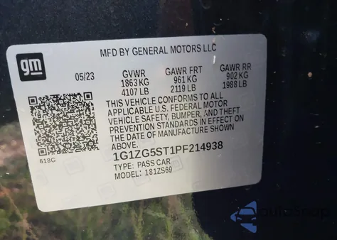 2023 Chevrolet Malibu Fwd Rs from USA, damaged, VIN 1G1ZG5ST1PF214938